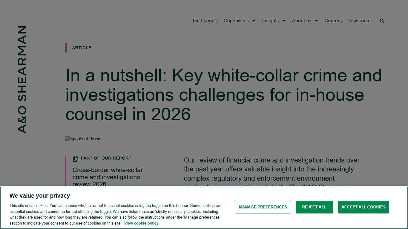White‑Collar Crime & Investigations: Key Challenges 2026